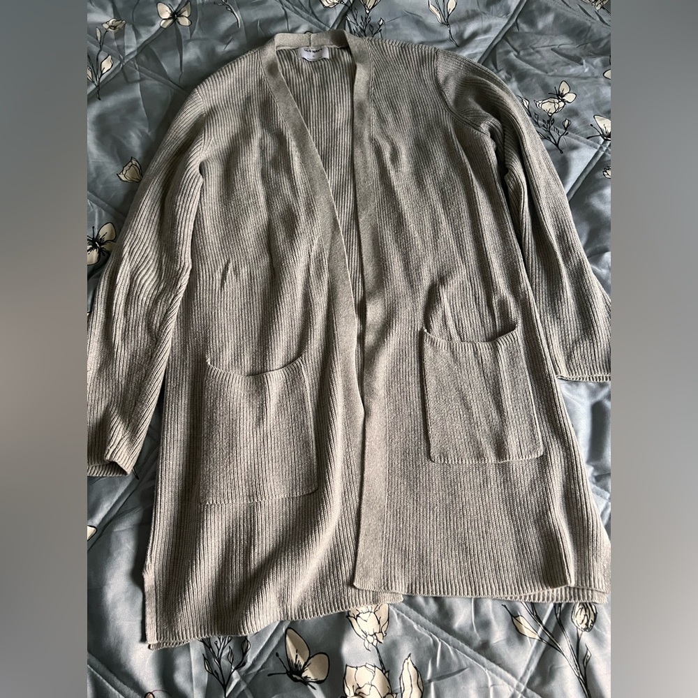 Cozy Gray Open Front Cardigan
